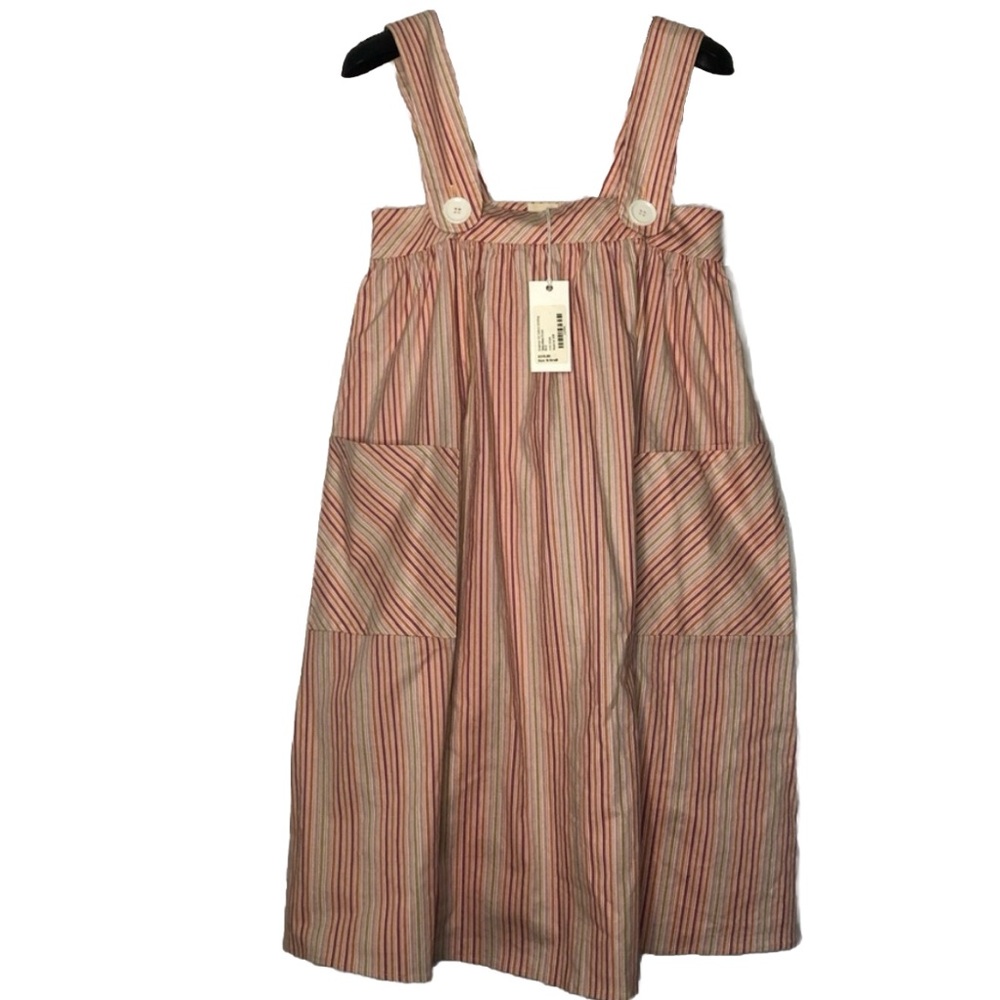 Bird Brooklyn Beatrice Pink Striped Jumpsuit Dress XS New With Tags Summer Ready